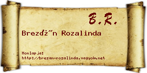Brezán Rozalinda névjegykártya